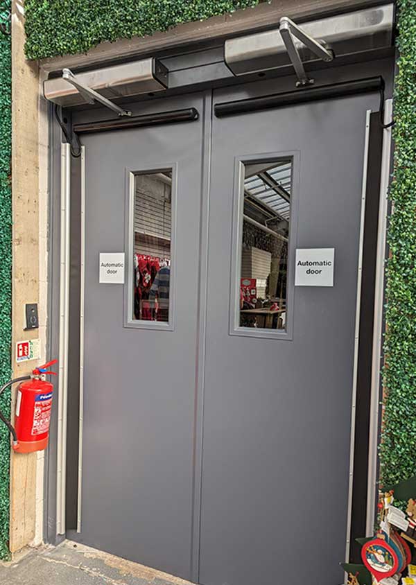 New automatic doors at Gordale Garden Centre