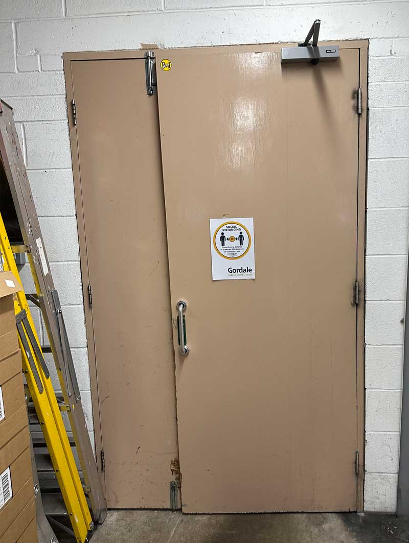old security door to be replaced